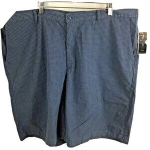 ALFANIE Dusty Blue Check Cotton 4 Pocket Men Walk Shorts Size 44 Waist NWT